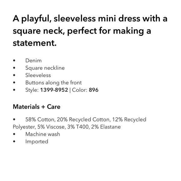 American Eagle Denim Mini Dress NWT - Picture 5 of 5